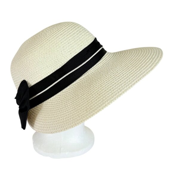Royal Beige Straw Sun Hat Updo Notch VTG Nautical Style Beach Cruise Life Fashio main image 9